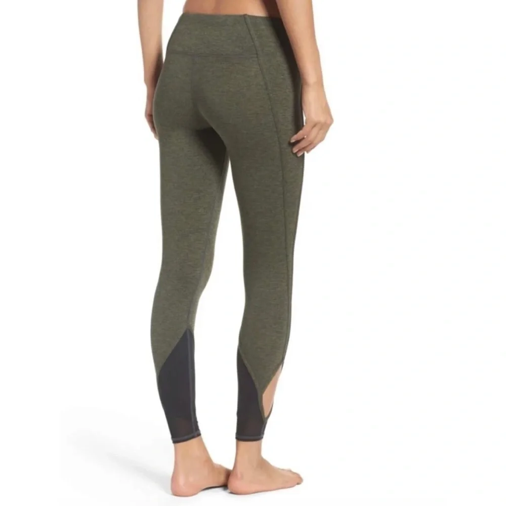 Free People Movement Ace Yoga Leggings Athleisure Yoga Heathered Green Mesh Sz S